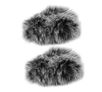 Milisten 2 Piezas Parabrisas de micrófono cubierta de viento peluda para micrófono cubiertas de micrófono para micrófonos manguito de micrófono peludo telas de felpa Grey