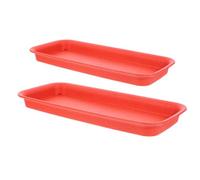 Milisten 2 Piezas Platillo para Maceta Rectangular de Resina | Uso en Baño y Cocina, Limpieza Fácil, Diseño Elegante, para Plantas y Jardineras Exteriores