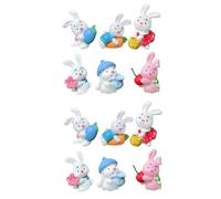 Milisten 2 Series Decoración Miniatura Para Tarta De Pascua Figura Resinada Para Coche Escritorio Jardín Y Manualidades Diseño Adorable Y Detallado 6 Piezas*2