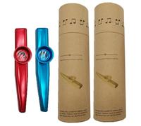 Milisten 2 Sets Mirlitones de Metal Kazoo Profesional, Instrumento Musical Fácil de Aprender para Guitarra y Ukulele, Adecuado para Obsequio en Cumpleaños o Fiesta