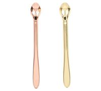 Milisten 2 Unids Metale Ojo Crema Aplicador Wand Stick Mini Maquillaje Metálico Espátula Ojo Suero Masajeador Facial Máscaras Cucharadas para Masaje Facial Reducir La Hinchazón Herramienta