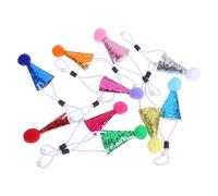 Milisten 20 Mini Sombreros de Cono para Mascotas con Pompón, Accesorios de Fiesta para Perros y Gatos, Decoración para Cumpleaños de Mascotas, Tamaño Pequeño, Colores Variados,