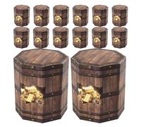 Milisten 20 Piezas Mini Cofre del Tesoro de Madera Cajas de Dulces Estilo Europeo Caja de Dulces Decorativa para Fiestas para Decoración de Fiesta Temática Pirata
