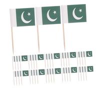 Milisten 200 Piezas Unidades Palillos con Bandera de Pakistán para Aperitivos y Postres Decoraciones de Fiesta Pequeñas y Resistentes para y Cócteles