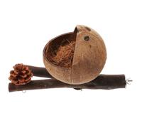 Milisten 273g Perchero De Madera Natural para Aves Nido De Plataforma De Soporte para Ejercicio y Descanso para Periquitos y Agapornis