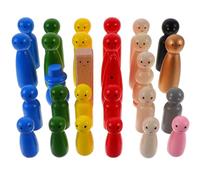Milisten 28piezas Muñecos De Clavijas De Madera Diy Para Niño Niña Muñecos De Madera Sin Terminar Juguetes Educativos Manualidades Creativas Decoración Personalizada
