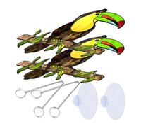 Milisten 2juegos Colgantes De Pájaros Acrílicos Decoración Realista Para Interiores y Exteriores