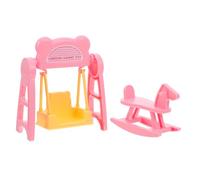 Milisten 2juegos Juguetes De Simulación para Muebles Miniatura para Casa De Muñecas Incluye Columpio De Simulación y Caballo Mecedor para Decoración De Mini Muebles