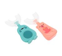 MILISTEN 2Pcs Cepillo de Dientes en Forma de U para Niños Capacitación Manual Cepillo de Dientes Portátil Bebé Silicona Cepillo de Dientes de Silicona Dientes Orales Diseño de Limpieza