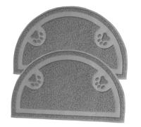 Milisten 2piezas Alfombrillas para Caja De Gatos Alfombra para Gatos Semi-Circular Bordes Redondeados Accesorio De Suministros para Mascotas para Areneros Interiores
