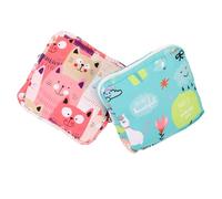 Milisten 2piezas Bolsas De Almacenamiento Para Compresas Menstruales De Algodón Impermeables y Compactas Cremallera Para Oficina y Escuela