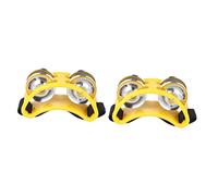 Milisten 2piezas Instrumento Musical De Percusión Para Castañuelas De Metal Niquelado Tamborín Para Sesiones Acústicas y Jam Sessions Cuerpo Correa De Amarillo