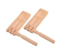 Milisten 2piezas Instrumentos Orff De Madera Tablero De Ruido Giratorio Doble Sonajero Tradicional Para Fiestas De Cumpleaños Eventos Deportivos y Actividades Educativas
