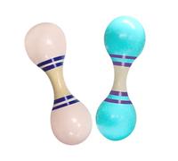 Milisten 2piezas Maracas De Madera Diseño De Doble Cabeza Para Instrumentos Musicales Montessori Juguetes Educativos De Percusión De Arena Para Diversión y Aprendizaje Musical