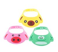 Milisten 3 Gorros de Baño para Niños Pequeños de Eva Diseño de Dibujos Animados, Visera Ajustable para Protección Solar y Uso en Corte de Cabello