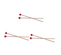 Milisten 3 Pares De Tambores De Madera Pulgadas Cabeza Y Accesorios Palos De Xilófono Goma Música Mazos Instrumento Baquetas Campanas Con Glockenspiel Mango Para Energía Percusión