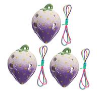 Milisten 3 Piezas 6 Ocarina Viento Juguetes De Forma Práctica De Principiantes Juguetes Artesanales 6 Agujeros Instrumento Étnico Juguetes Musicales Xundi Cerámica Púrpura Niño