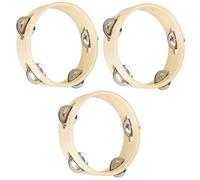 Milisten 3 Piezas 6 Sonajero Círculo De Pandereta Tambor De Pandereta Tambor De Mano Tocar El Tambor Pandereta Profesional Por Placer Squiz Juguetes De Madera Accesorios Niño Metal