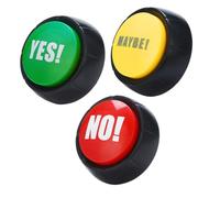 Milisten 3 Piezas Botones de Sonido Electrónicos para Escritorio Juguetes Divertidos de Respuesta Yes No Maybe Plásticos Duraderos para Fiesta y Descompresión