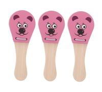 Milisten 3 Piezas Instrumentos Percusión de Madera para Bebés con Diseño Animal Ratón para Desarrollo Motriz y Educación Musical Temprana