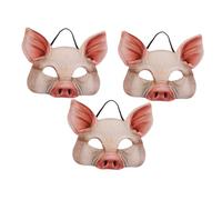 Milisten 3 Piezas Máscara de Cerdo Rosa para Carnaval Máscara de Animal Media Cara para Fiestas y Cosplay y Reutilizable para Eventos y Fiesta de Disfraces