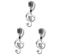 Milisten 3 Piezas Nota Musical Broche Ropa Pin Guitarra Micrófono Damas Ropa Chaqueta Broche Micrófono Broche De Aleación De Broche Para Amigos Mujer Pin Para Ropa Música