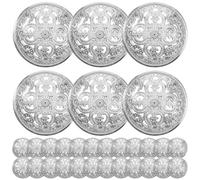 Milisten 30 botones planos redondos de metal para abrigos, chaquetas, camisas, trajes, pantalones para manualidades, costura, color plateado, 25 mm