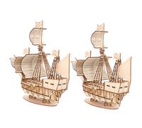 Milisten 3D de Madera para Set de 2 Barco Educativo para Niños y Actividad Creativa Decoración Hogar