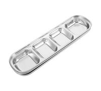 Milisten 3piezas Bandeja De Alimentación De Acero Inoxidable De Platos para Mascotas Bandeja Compartimentos para Gatitos Gatos y Perros Pequeños Plato De Alimentación De Rejillas