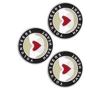 Milisten 3piezas Broche Redondo De Aleación Insignia De Corazón De Voluntario Pin De Solapa Para Ropa Adorno De Color Aleatorio Prendedor De Solapa Para Volunteers