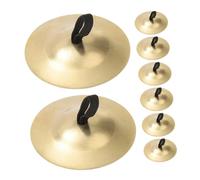 Milisten 4 Pares Mini Címbalos de Dedo Dorados Instrumento de Percusión para Danza Fiestas y Práctica para Adultos y Accesorios Portátiles para Baile y