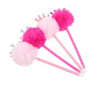 Milisten 4 Piezas Bolígrafo Pompón de Peluche Decorativo Creativo | Mango Cómodo Flujo de Tinta Constante, Textura Suave y Esponjosa, Adecuado para Estudio y Fiesta