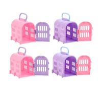 Milisten 4 Piezas De Jaulas para Perros Y Gatos En Miniatura para Casa De Muñecas Accesorios De Viaje Juego De Simulación Transportador De Plástico para Gatos Color Aleatorio