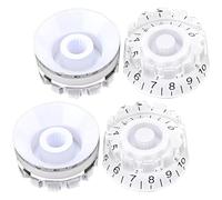 Milisten 4 Piezas de Perillas para Guitarra Eléctrica de Plástico Blanco Escala, Accesorio Anti-corrosivo para Potenciómetros, Adecuado para Control de Volumen y Tono