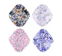 Milisten 4 Piezas de Tela de Mama de Bambú de Carbón Vegetal Almohadillas Menstruales Reutilizables Toallas Sanitarias Compresas Sanitarias Transpirables para Mujeres - Talla S