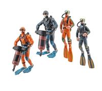 Milisten 4 Piezas Figuritas de Buceador Miniatura Acuario Pack de Estatuas de Diverso Decoración Pecera Accesorios de Acuarios Color Aleatorio