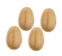 Milisten 4 Piezas Juguetes de Huevo de Arena de Madera Juguetes batidores de Huevos de Madera Huevo de Madera Juguete de percusión Bambú Marrón