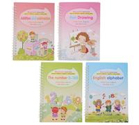 Milisten 4 Piezas Libro de Práctica de Caligrafía Papel Simple y Estilo Sencillo, Herramienta Conveniente Entrenamiento de Escritura a Mano