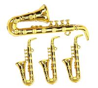 Milisten 4 Piezas Mini Saxofón Juguete Modelos De Instrumentos De Viento En Miniatura Modelo De Instrumentos Musicales Mini Instrumentos Música Saxófono El Plastico Golden