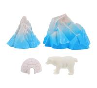 Milisten 4 Piezas Modelo de iglú pequeño Juguete de la casa decoración de micropaisaje de Animales Polares Adorno para Tarta con Figuras de Animales Mini iglús el plastico