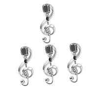 Milisten 4 Piezas Nota Musical Broche Solapa Pin Música Micrófono De Moda Música Nota Solapa Pin Ropa Chaqueta Broche Aleación Braza Pin Para Sombreros Joyas Para Bisutería