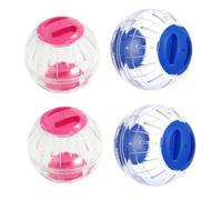 Milisten 4 Piezas Pelota de Ejercicio para Pequeños Animales Unidades Ruedas Silenciosas para Hámsteres Transparentes Juguetes de Ejercicio para Jaulas Accesorios para Erizos Colores Azul y