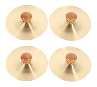 Milisten 4 Platillos de Dedo con Mango de Madera, de Cobre, de 9 Cm/3,5 Pulgadas, Mini Instrumento de Percusión Manual para Danza Del Vientre, Instrumentos Orff Y Presentaciones en
