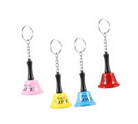 Milisten 4piezas Juguetes Sonajeros Exquisitos Campana de Mano Letras Inglesas Llavero Decorativo para Colgar Llaves para Etapa de Aprendizaje Color Aleatorio
