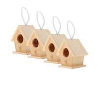 Milisten 4piezas Pequeña Pajarera De Madera Sin Terminar Kit De Bricolaje para Exteriores Cajas Nido para Pájaros Decoración Colgante para Jardín