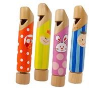 Milisten 4Piezas Silbato de Madera para Instrumentos Musicales Educativos Musicales para Desarrollo de Habilidades Musicales y Teoría Básica