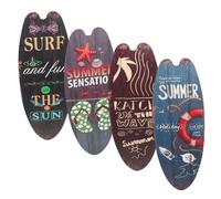 Milisten 4piezas Tablas Surf Decoración Pared Letreros Verano Placas Colgantes Náuticas