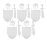 Milisten 5 Juegos Kit DIY Escudos Cartón sin Terminar Máscara Espada Juguetes Fiesta Infantil Manualidades Medievales para Halloween Proyectos Escolares Actividades Familiares