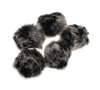 Milisten 5 Piezas Funda de piel resistente al viento para micrófono parabrisas de micrófono Cubierta de micrófono de piel manguito mini viento altavoz de solapa Black