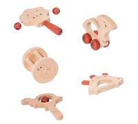 Milisten 5 Piezas Juguetes De Campana De Mano De Madera Para Bebés Sonajeros De Madera Portátiles Juguetes Relajantes Hogar